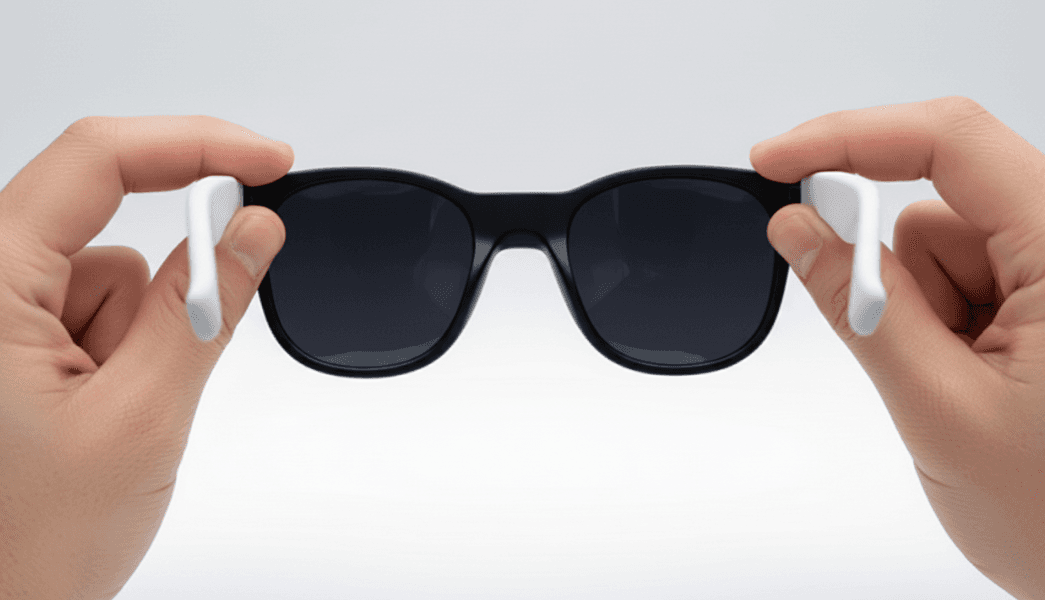 Lightweight glasses being held